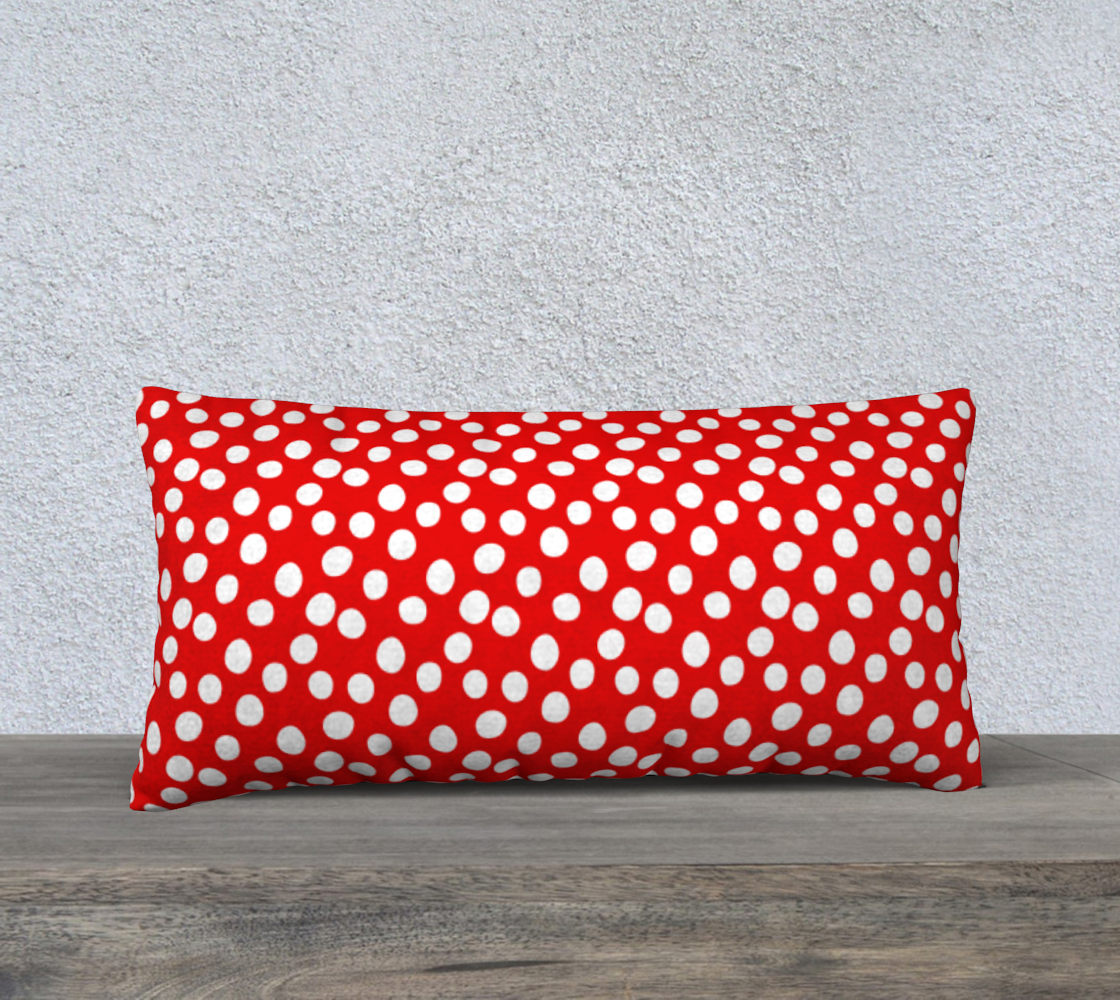 All About the Dots Pillow Case - 24"x12" Red Miniature #2
