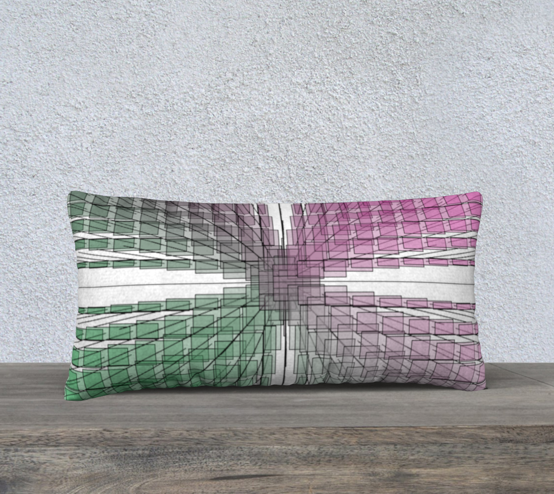 Green Red Ombre flow Long Rectangle Pillow  preview