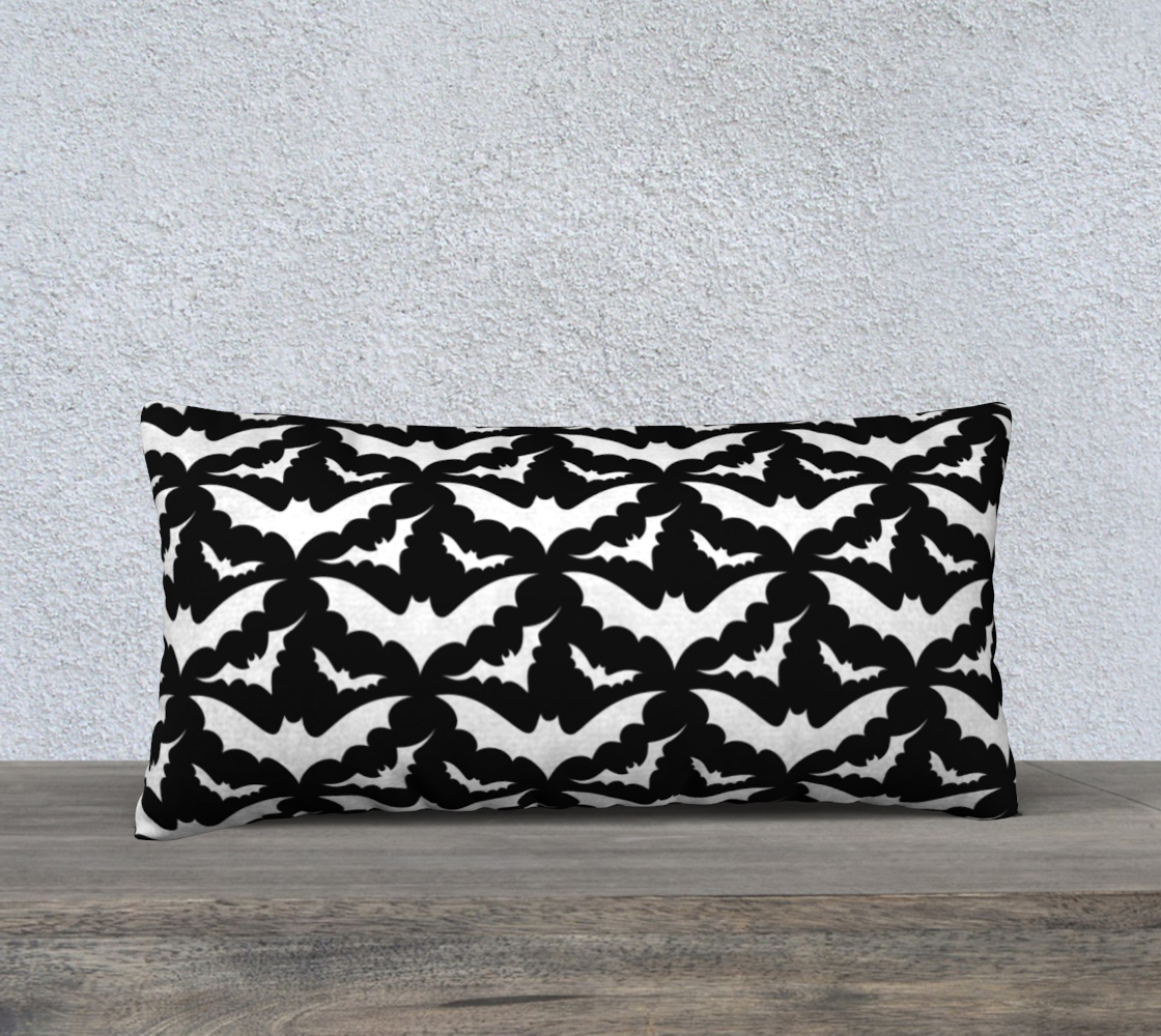 Black and White Bat Pillow Case preview #1