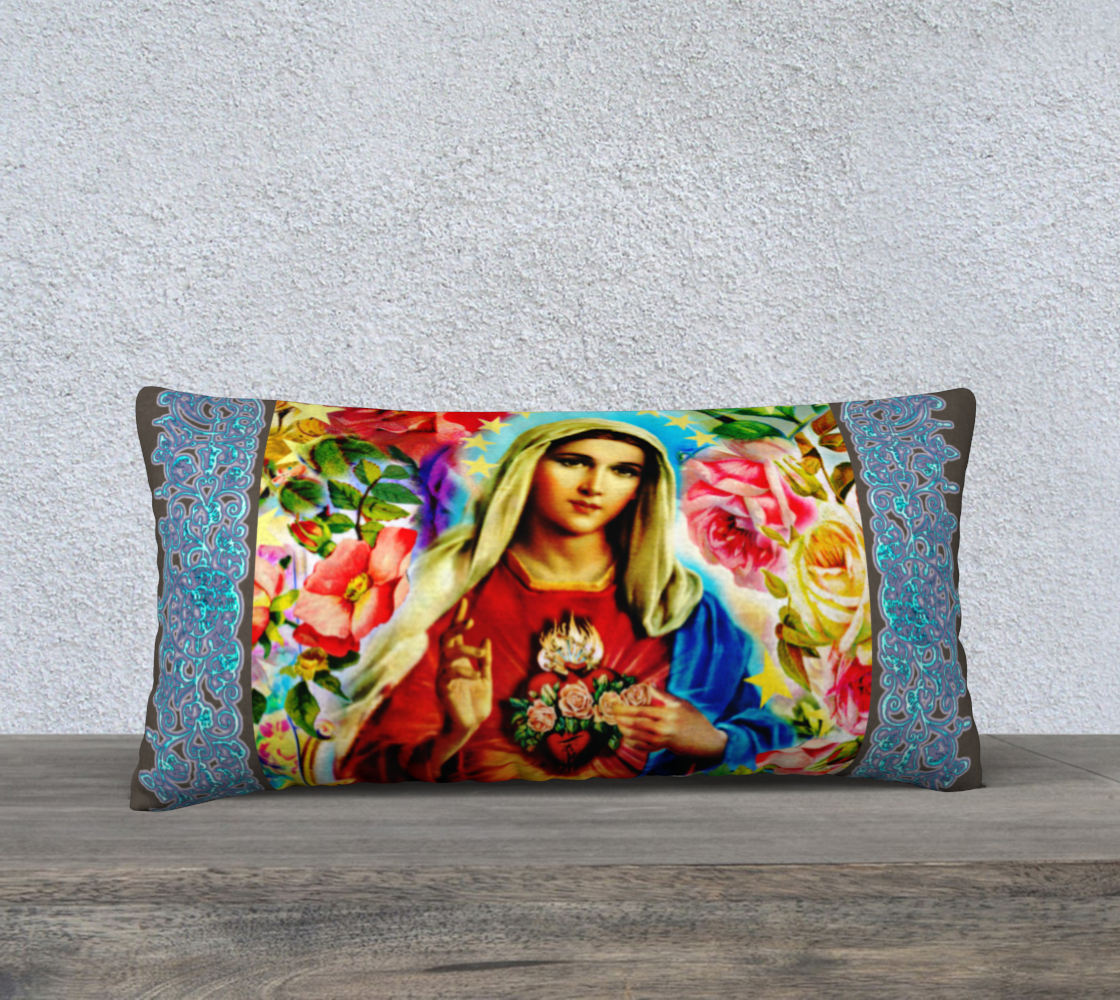 Our Lady of the Roses Boho 24 x 12 Pillow Case thumbnail #3