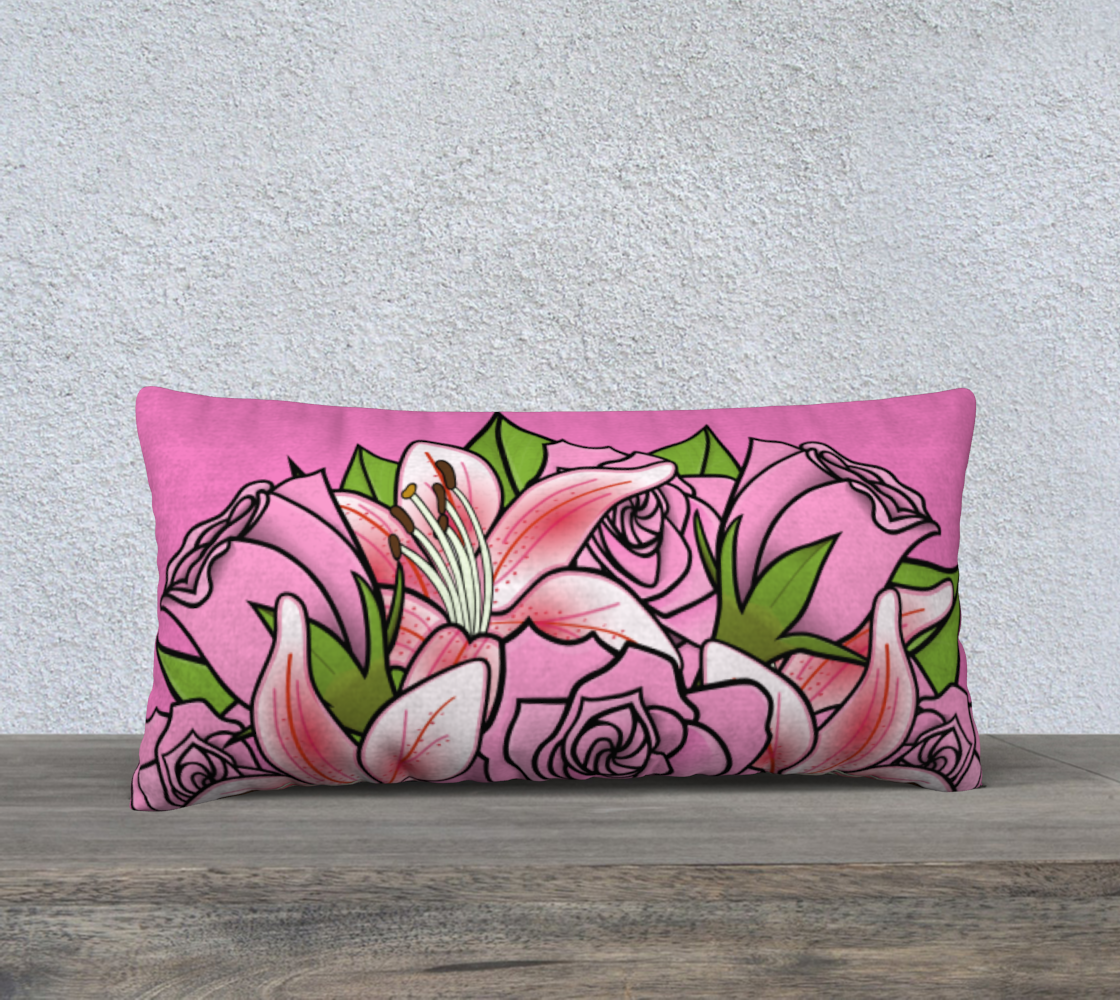 Aperçu de Bouquet of Flowers Pillow Case 24"x12"