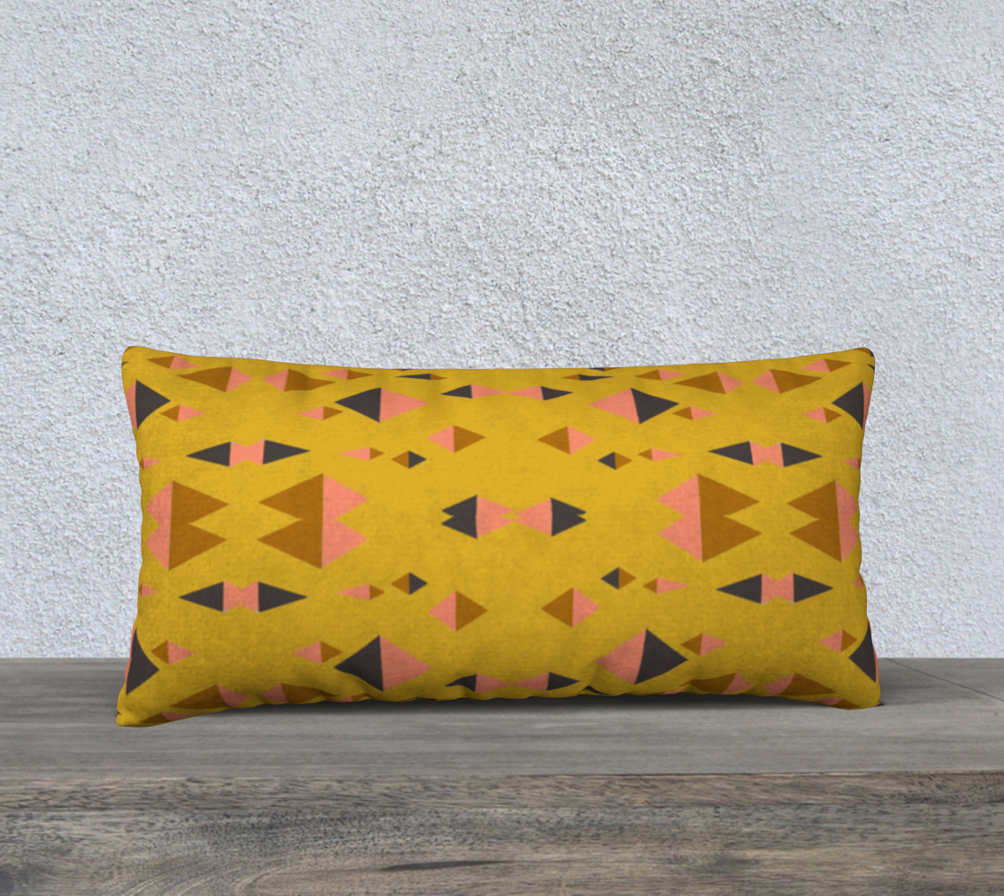 Aperçu de Vintage Mid-Century Gold Lumbar Pillow Cover