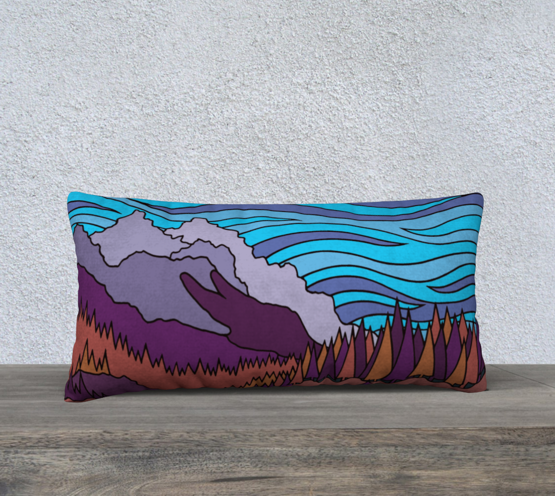 Purple Mountains Under A Wavy Turquoise Sky preview #1