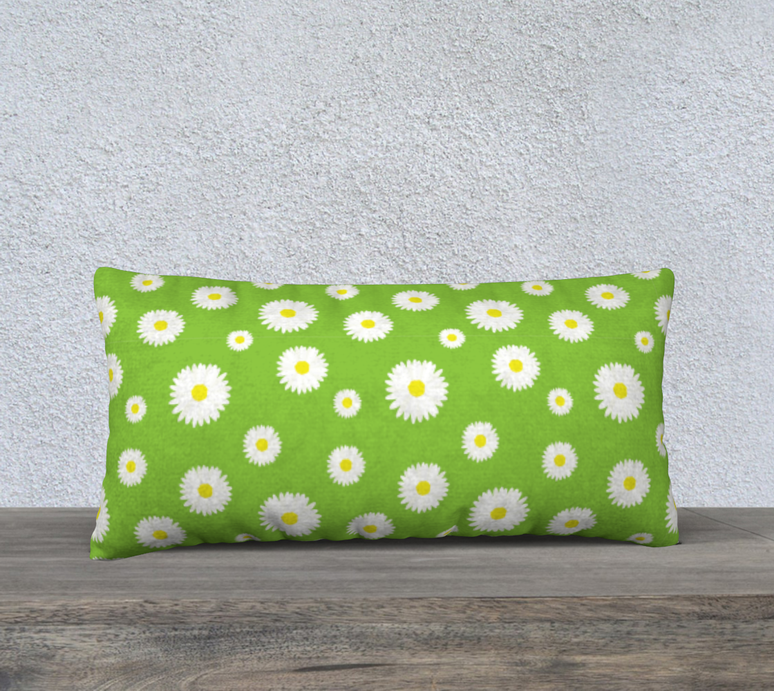 Aperçu de Daisy, Daisy 24" x 12" Pillow Case - Green #2