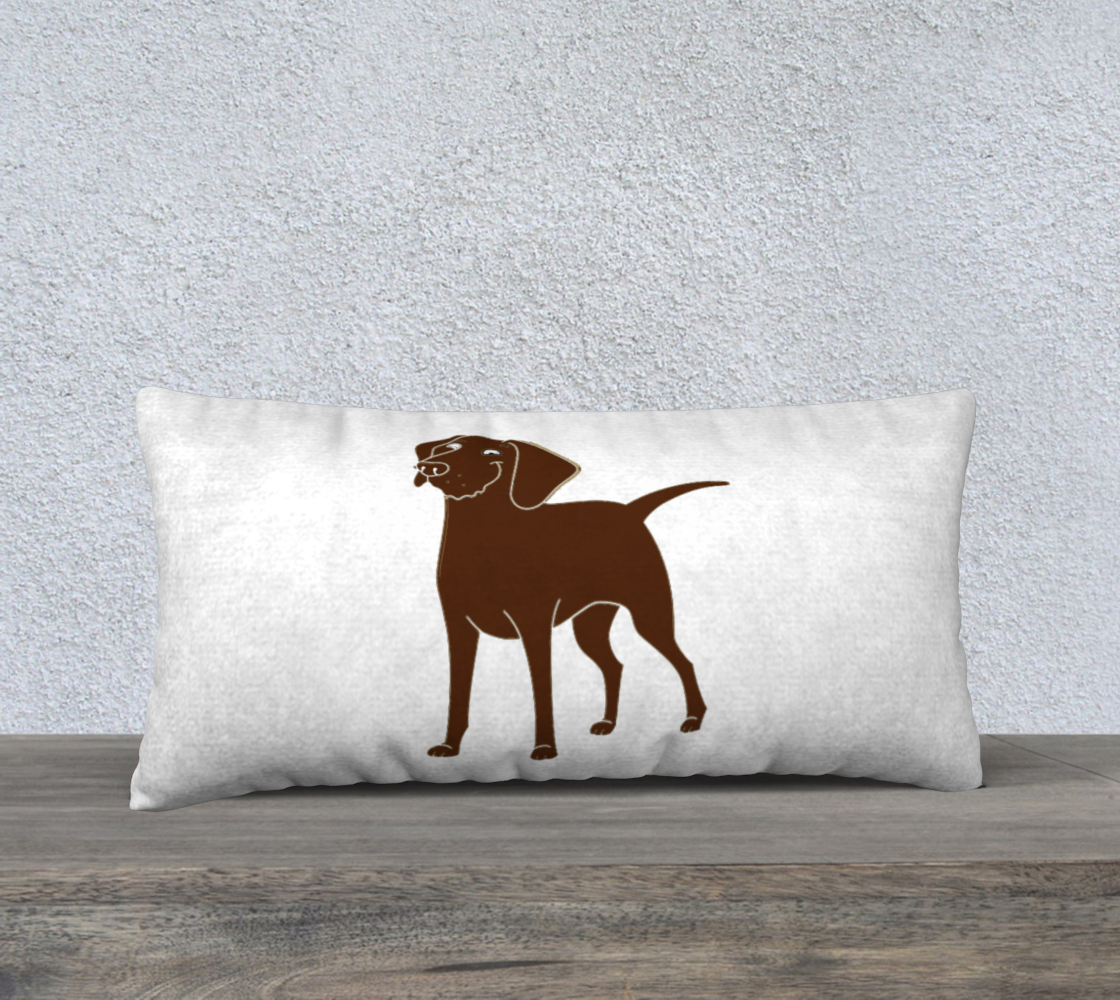 Labrador Retriever chocolate cartoon 24 x 12 pillow case preview #1