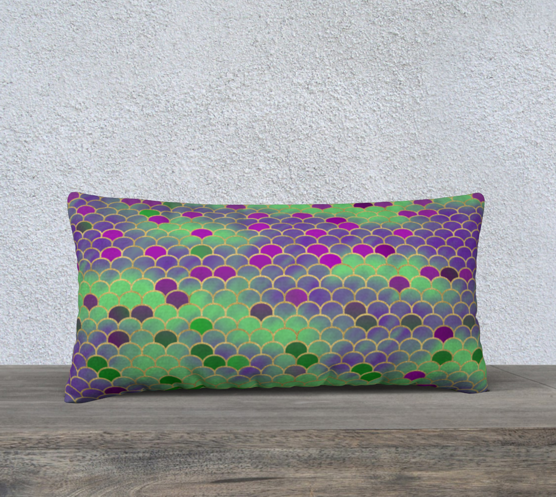 Green and Purple Mermaid Scales 24x12 Pillow Case preview