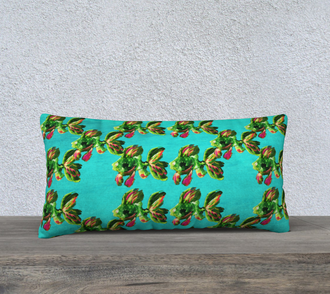 Many Green Goldfish 24in X 12 in Pillow Case preview