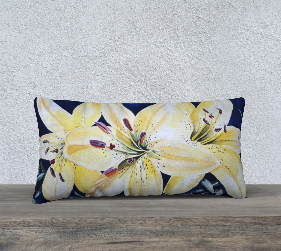 Yellow Lilies (Sig) 24in X 12in Pillow Case preview