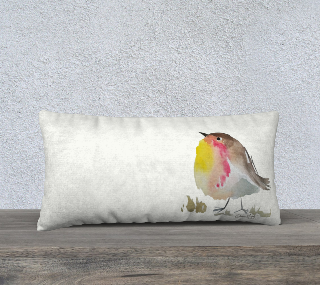 Baby Robin Watercolor SIG 24inx12in Pillow Case preview
