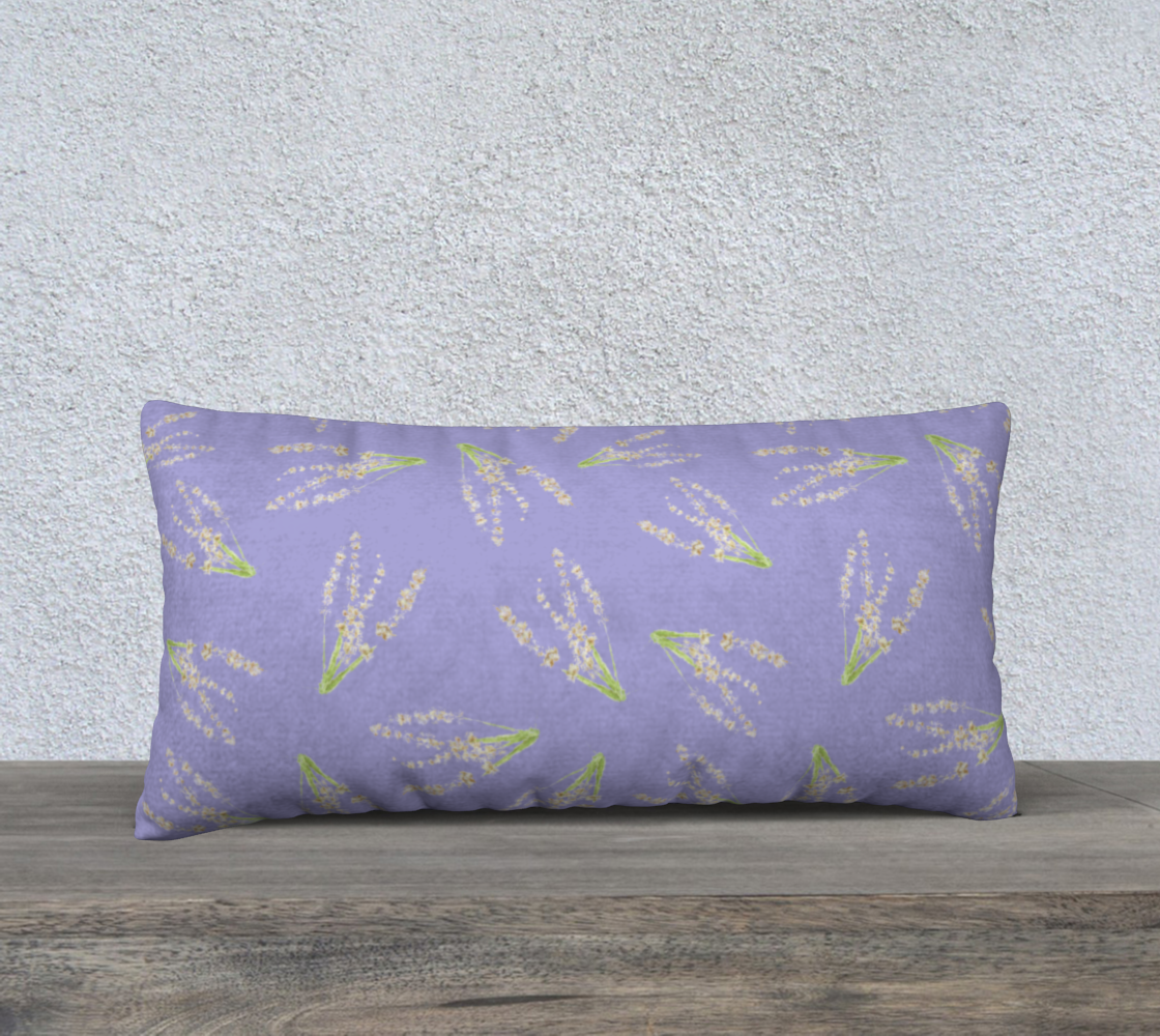 Aperçu de 24x12 Pillow Case * Abstract Floral Pillow Covers * Linen*Velveteen*Canvas Decorative Pillows * Pale Purple Lavender Watercolor Impressions Design