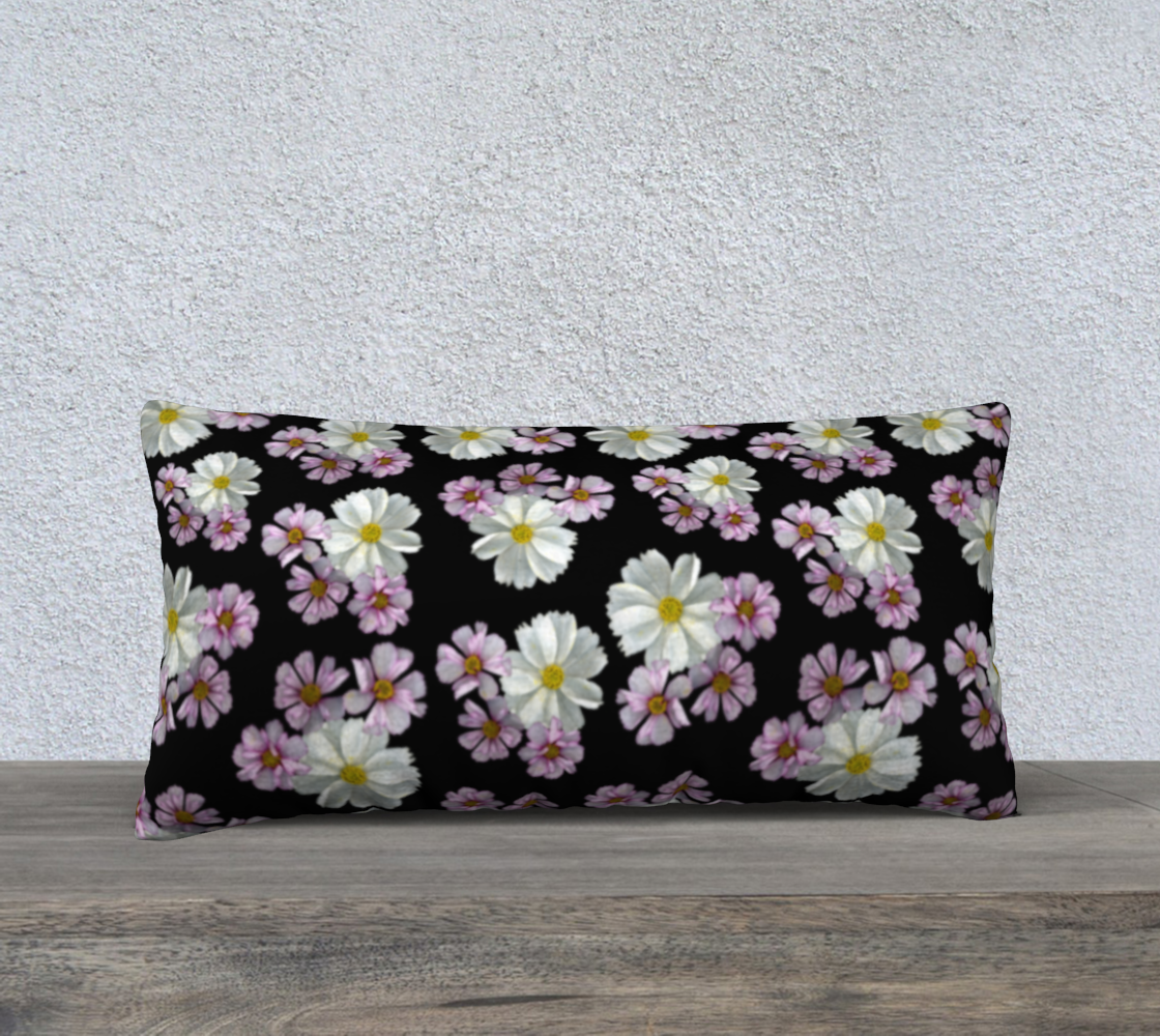 Aperçu de 24x12 Pillow Case * Abstract Floral Pillow Covers * Linen*Velveteen*Canvas Decorative Pillows * Pink Purple White Cosmos Blossoms