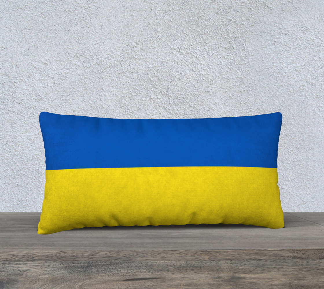 Aperçu de Flag of Ukraine in Blue Yellow Pillow Case 24x12, AWSSG