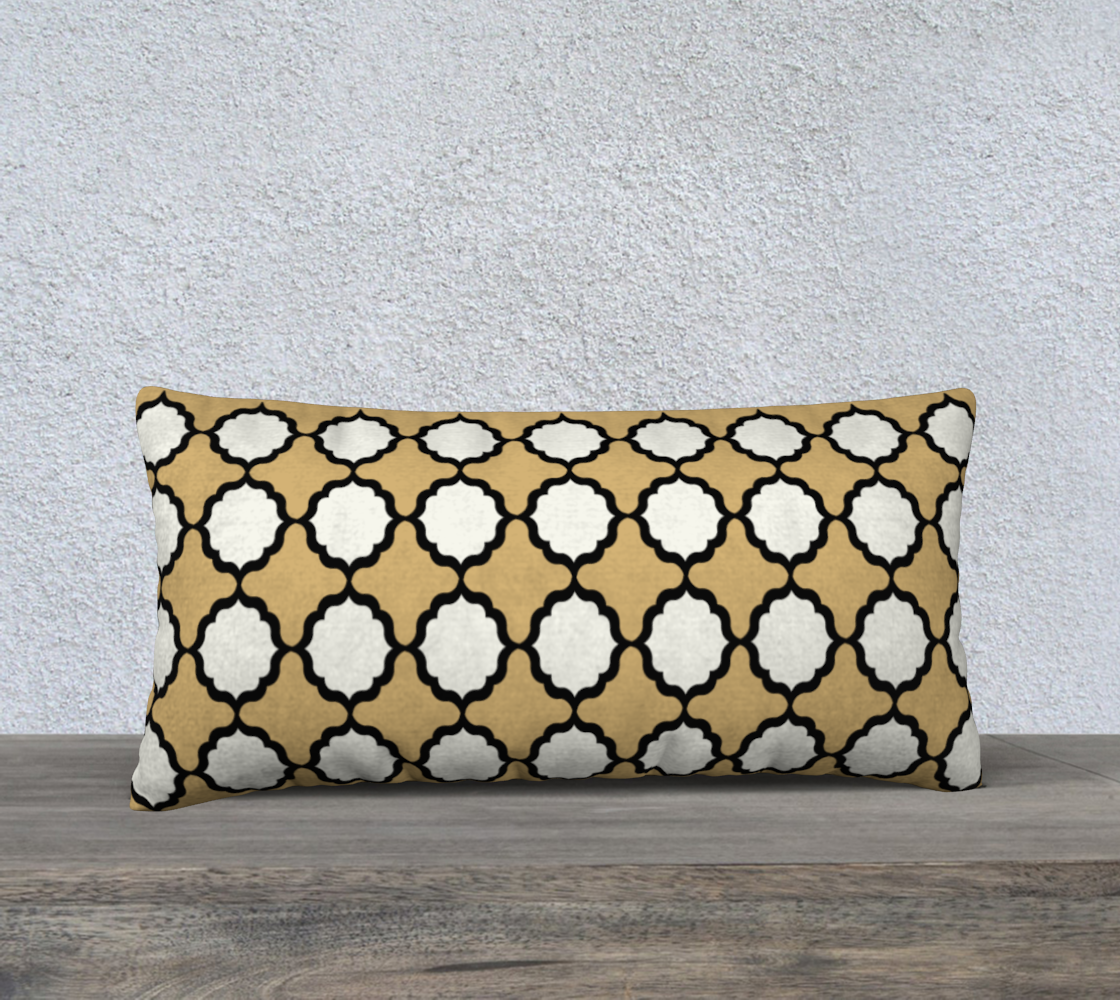 24X12 GOLD BLACK CREAM PILLOW COVER preview