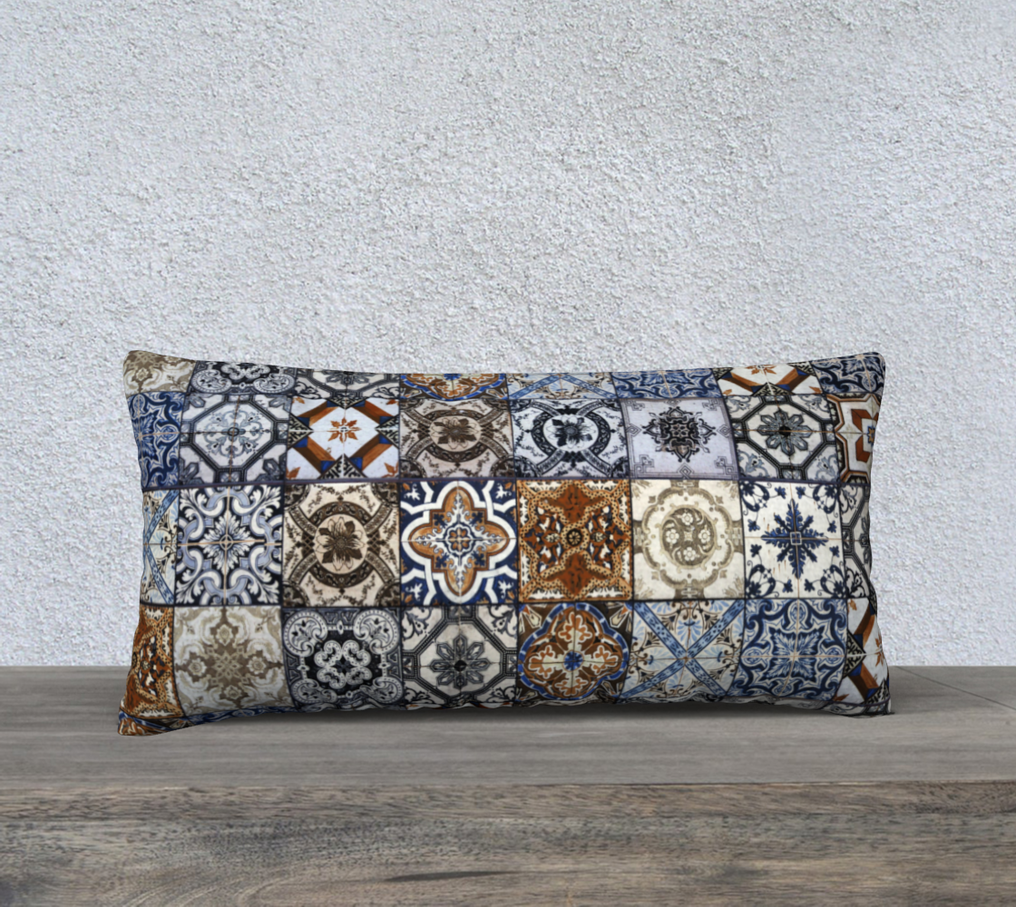 Mexican Talavera Tiles Blue Brown White preview #2