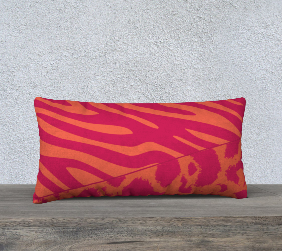 Aperçu 3D de Leopard Print Zebra Stripe Hot Pink Orange Modern