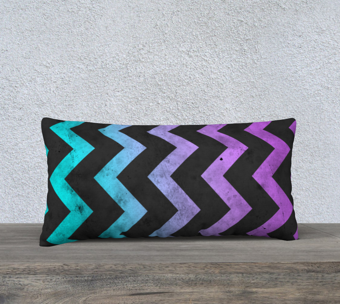 Aperçu de Aqua purple dark gray chevron lines pattern vintage design