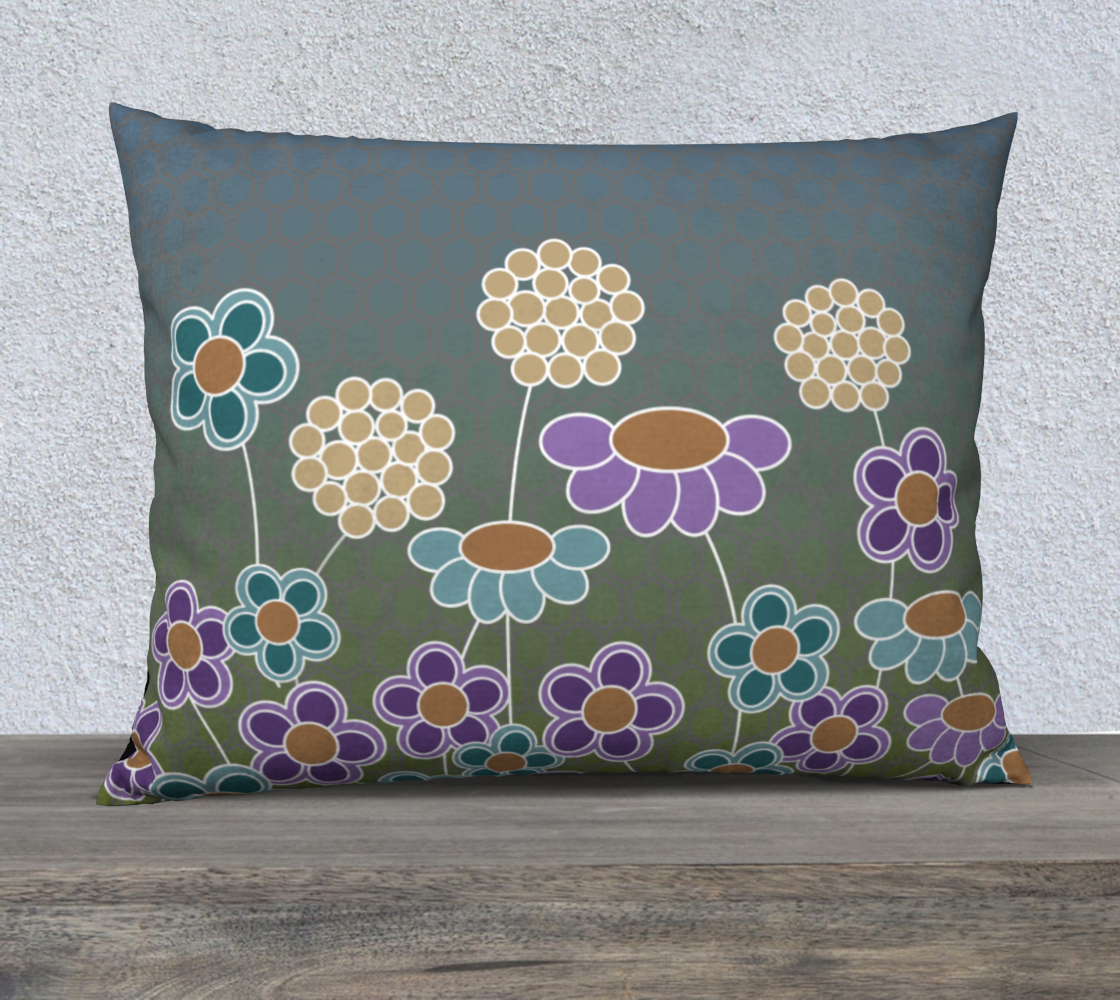 Circle Flowers Panel in Earthy Colors Pillow 26X20 190302C preview