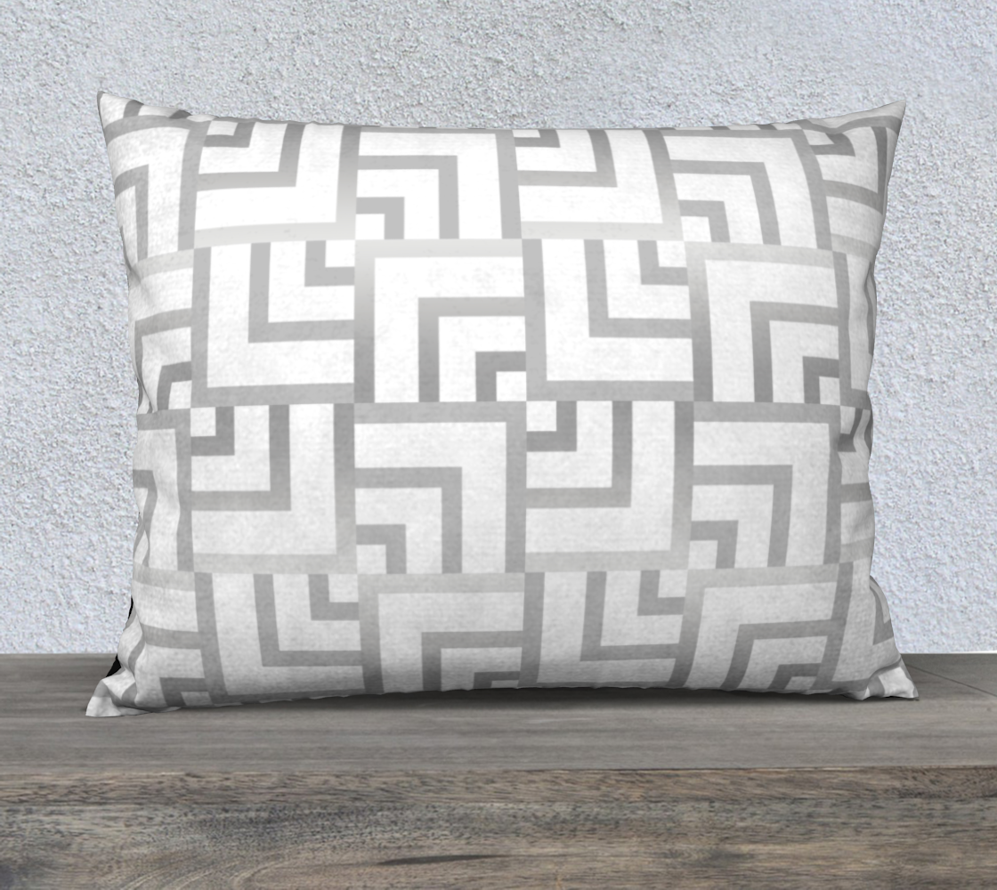 White and Silver Squares 26" x 20" Pillow Case preview #1