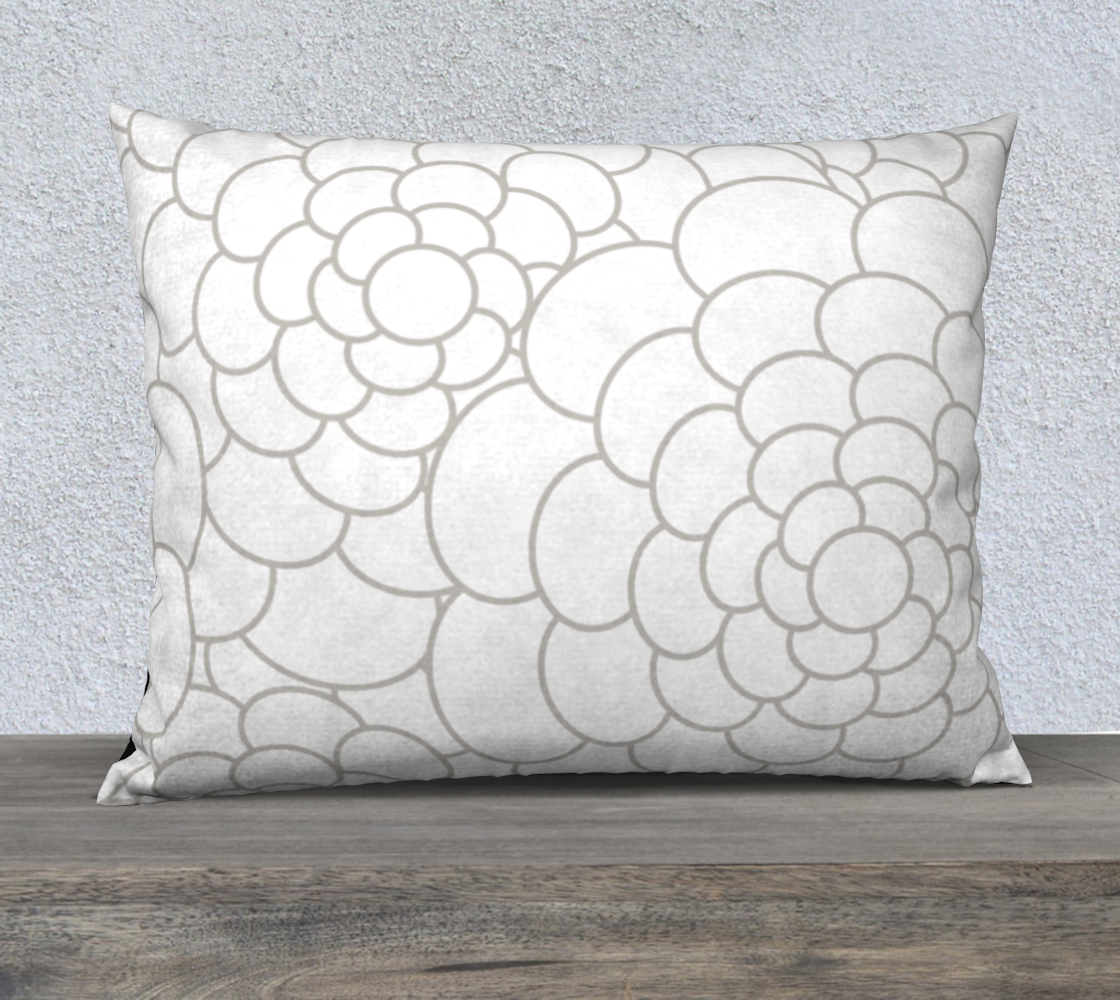 Beige on White Oval Flowers Pillow 26X20 190308A preview