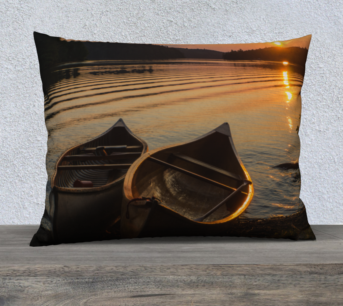 Aperçu de Sunset canoes pillow case