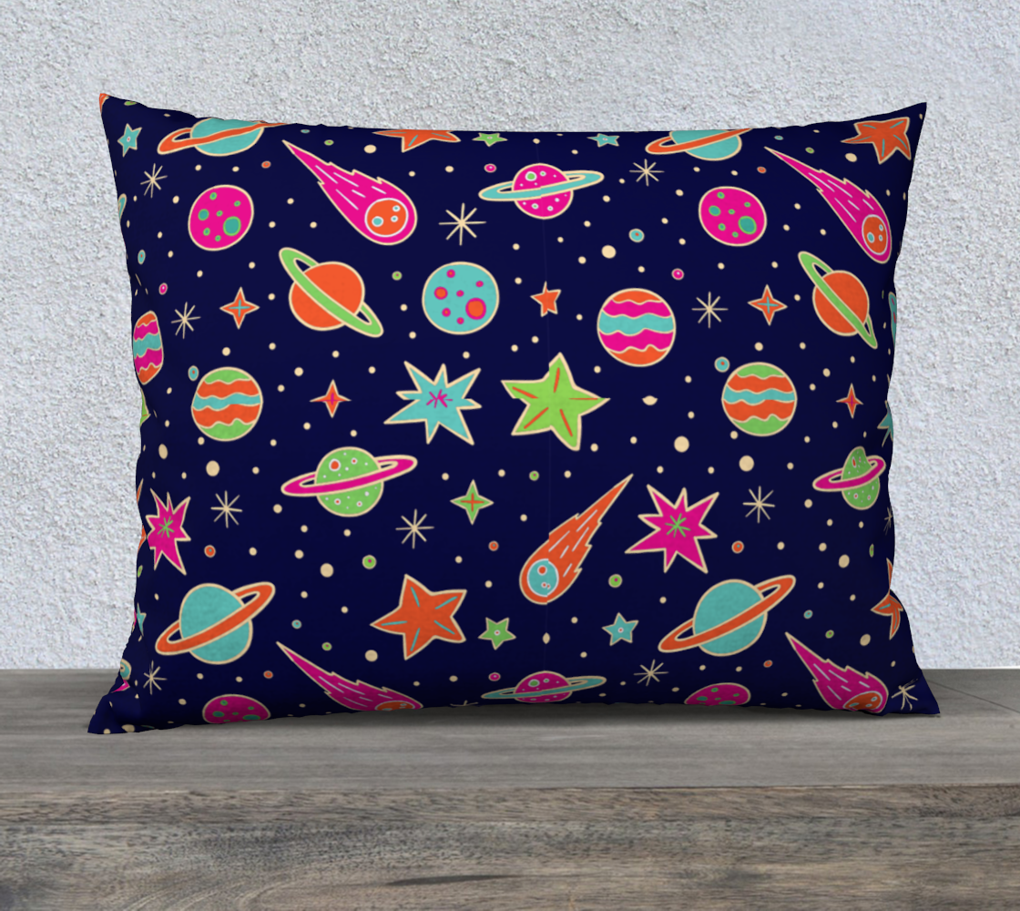 Fabulous cartoon space. Planets and stars preview