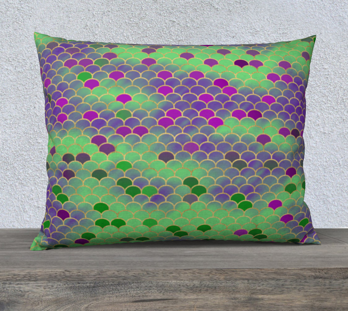 Green and Purple Mermaid Scales 26x20 Pillow Case preview