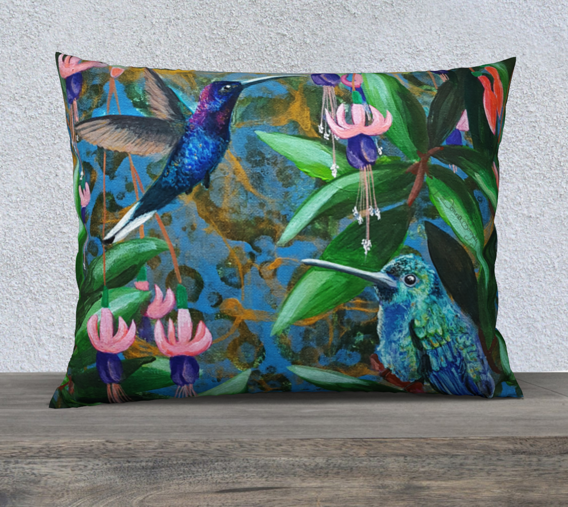 Hummingbird (Sig) 26inX20in Pillow Case preview #2