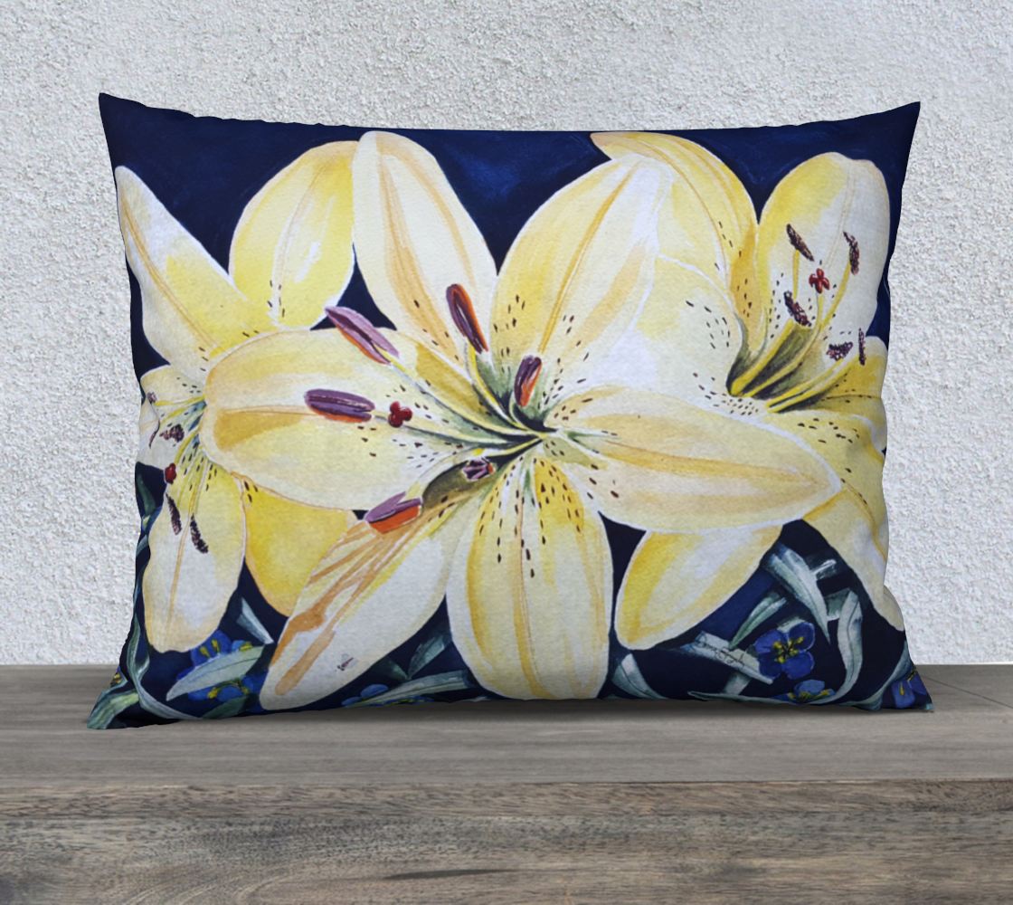 Yellow Lilies (Sig) 26in X 20in Pillow Case preview