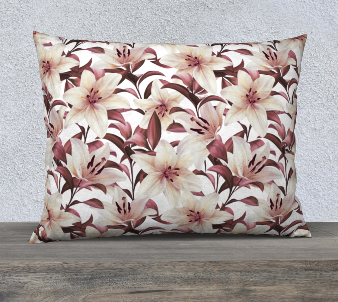 Lilies on white. Floral pattern preview