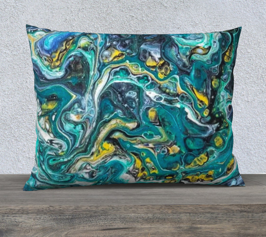 teal abstract 26x20 pillow case preview #2