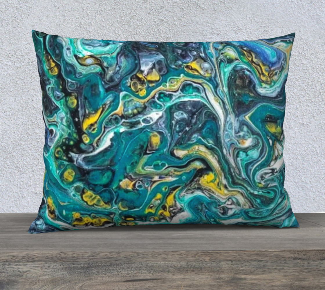 teal abstract 26x20 pillow case preview