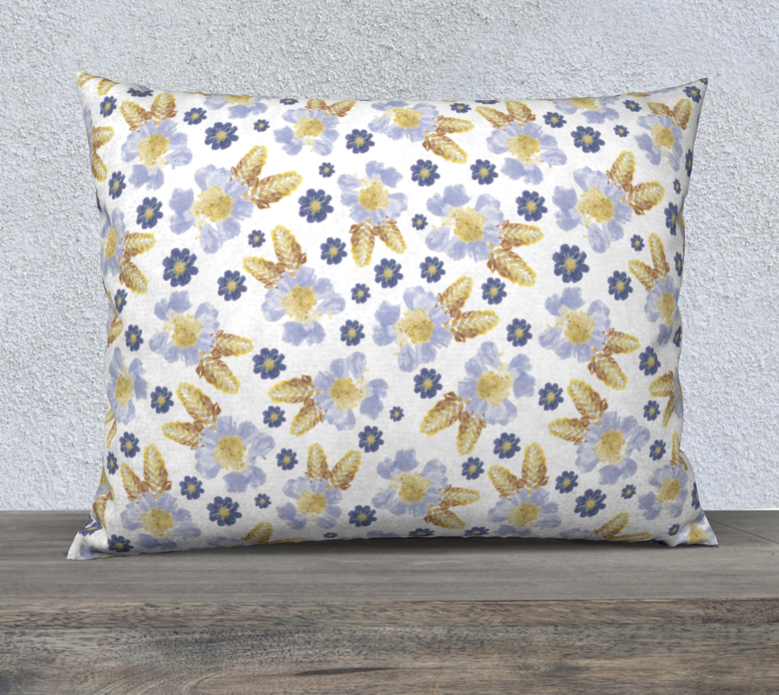 26x20 Pillow Case * Abstract Floral Pillow Covers * Linen*Velveteen*Canvas Decorative Pillows * Blue Cosmos Crocosmia Watercolor Impressions preview