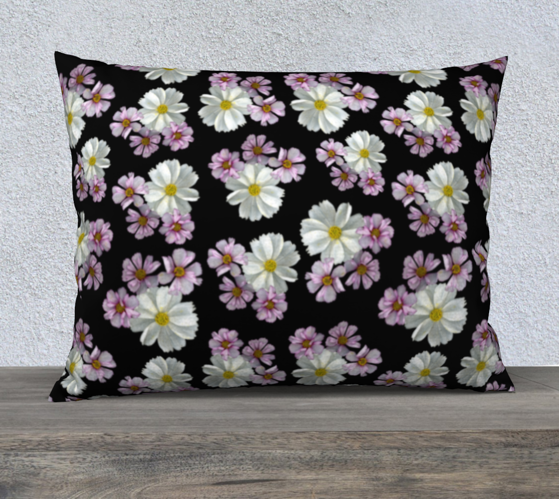 Aperçu de 26x20 Pillow Case * Abstract Floral Pillow Covers * Linen*Velveteen*Canvas Decorative Pillows * Pink Purple White Cosmos Blossoms