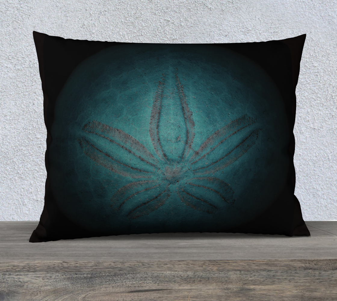 Aperçu de 26x20 Pillow Case * Abstract Ocean Pillow Covers * Linen*Velveteen*Canvas Decorative Pillows * Blue Sand Dollar Seashell #2