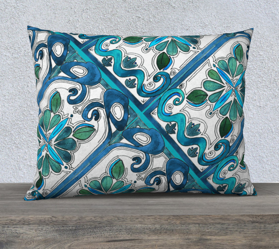Turquoise Art Nouveau II 26inX20in Pillow Case preview