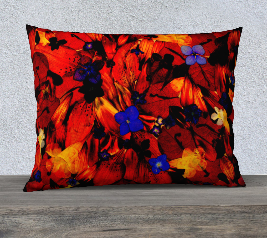 26x20 Pillow Case * Abstract Floral Pillow Covers * Linen*Velveteen*Canvas Decorative Pillows * Red Purple Yellow Blue Flowered * Chaos125 preview