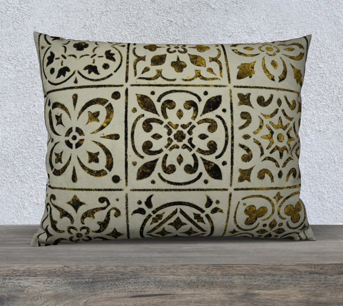 Aperçu de 26x20 Pillow Case * Gold Black White Moroccan Tile Print * bstract Geometric Design #2