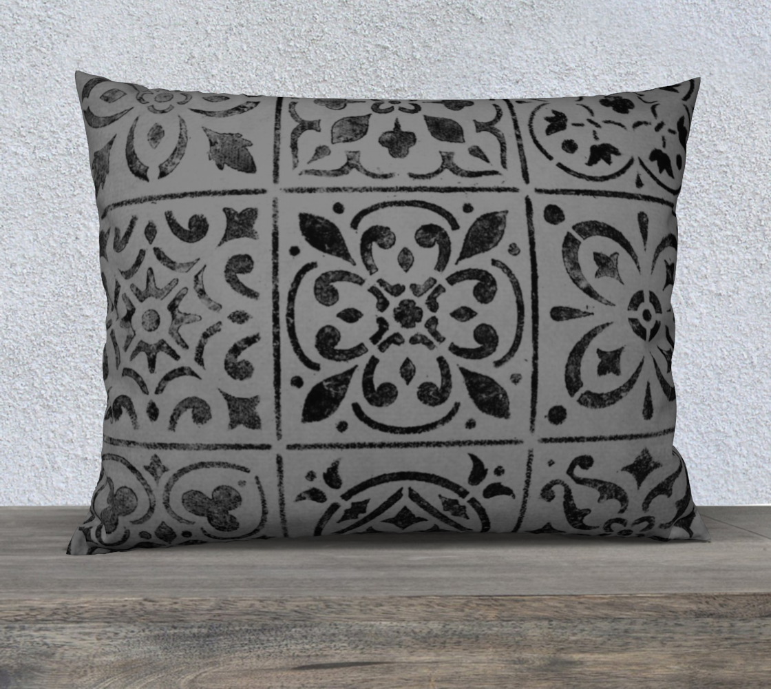 Aperçu de 26x20 Pillow Case * Abstract Geometric Moroccan Tile Design * Gray Black Linen*Canvas*Velveteen Decorative Pillow Covers