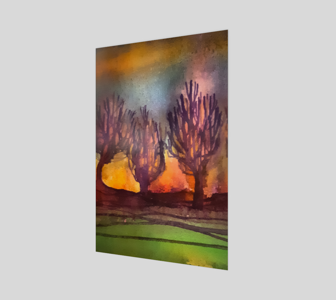 Landscape Trees Watercolor preview