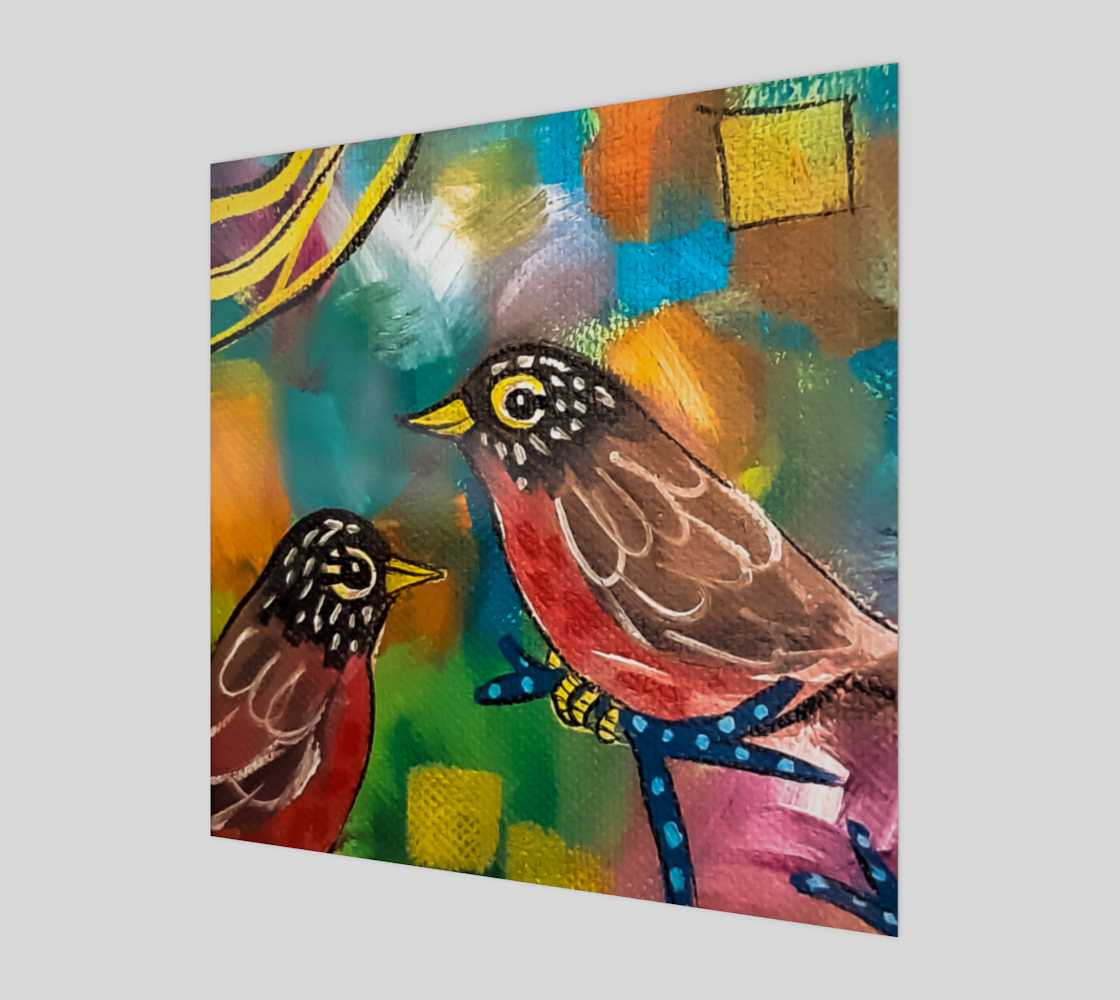 Colorful Robins Wall Art preview