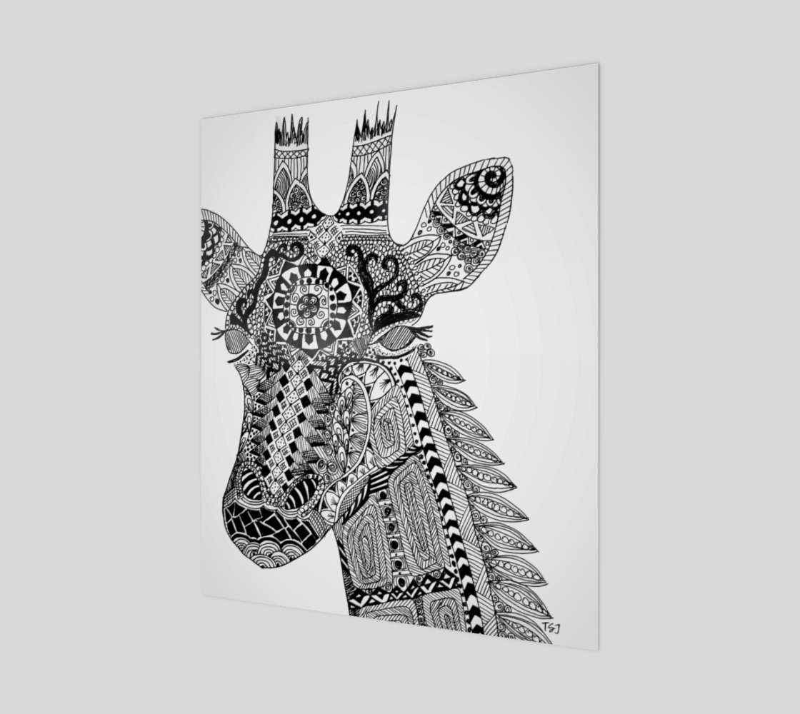 Zentangle Giraffe 20x24 print preview