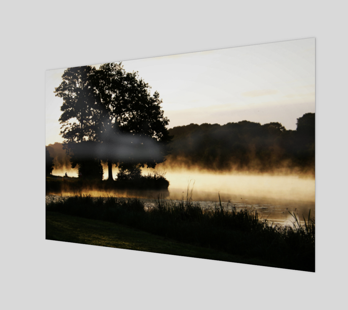 Morning Lake Scene Wood Print preview