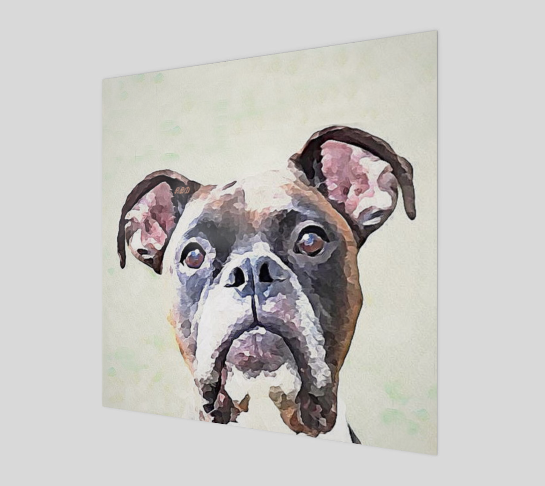 Boxer dog art print preview #1