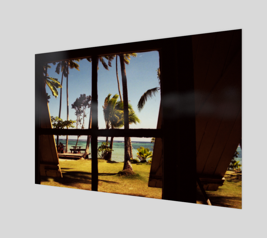 Tropical Fiji Beach Scene Wood Print preview