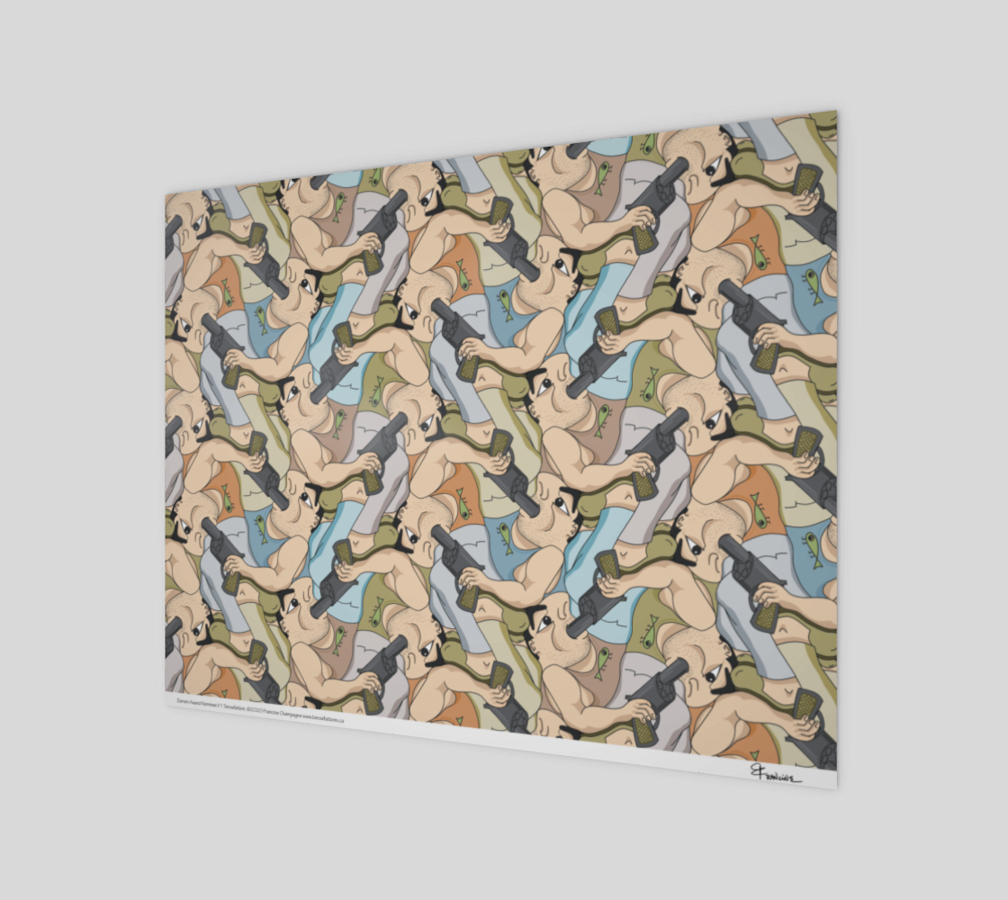 Darwin Award Nominee v1 , a tessellation by Francine Champagne preview #1