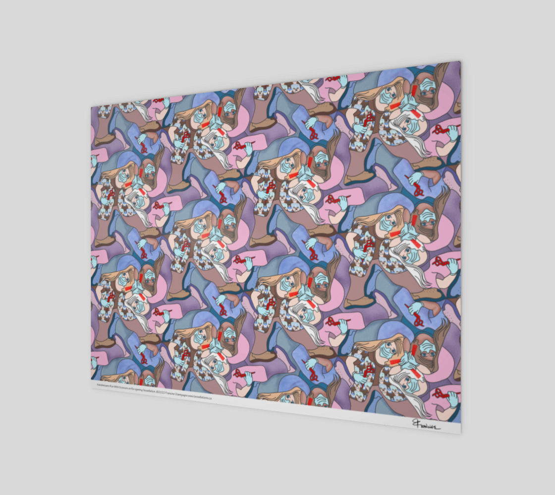 Hairdressers Run with Scissors, a tessellation by Francine Champagne preview #1