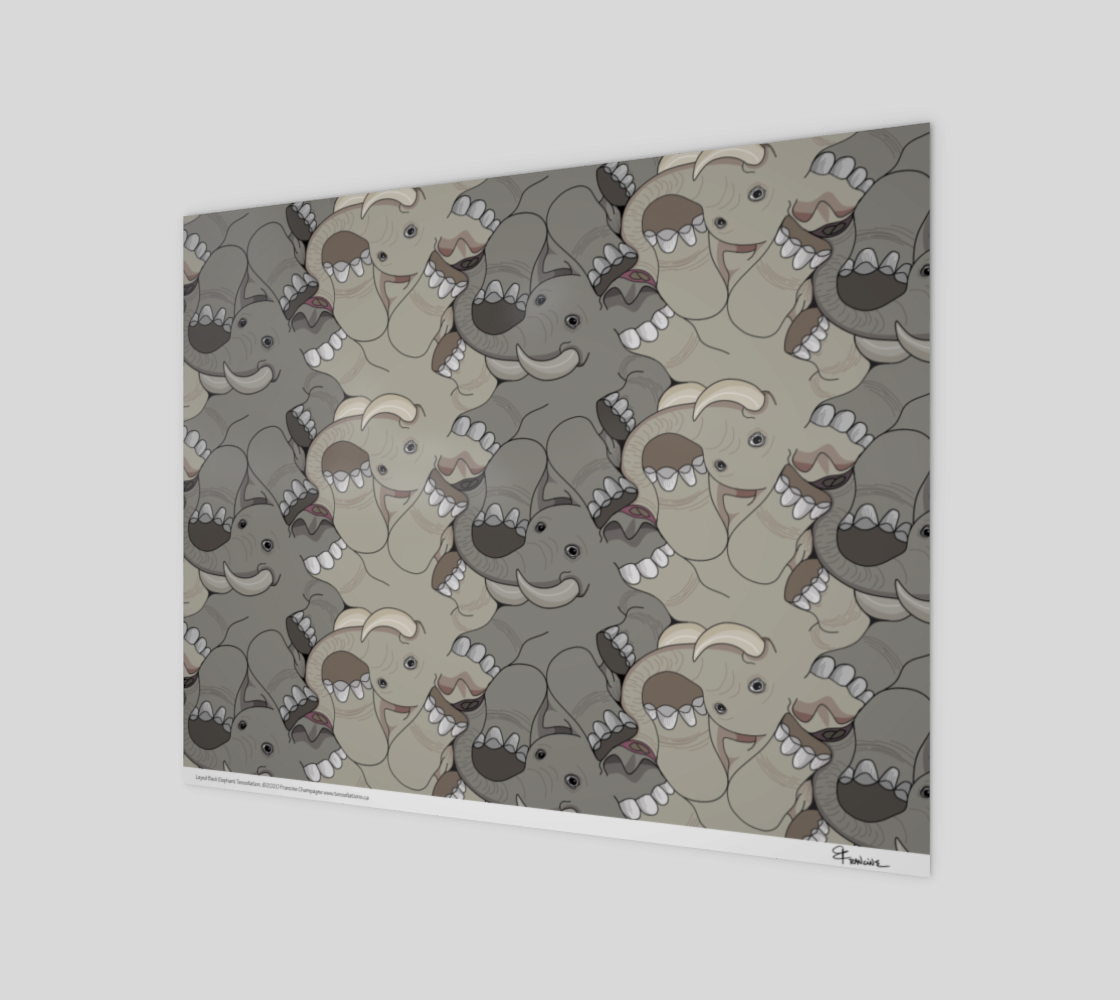 Laid Back Elephant, a tessellation by Francine Champagne preview #1