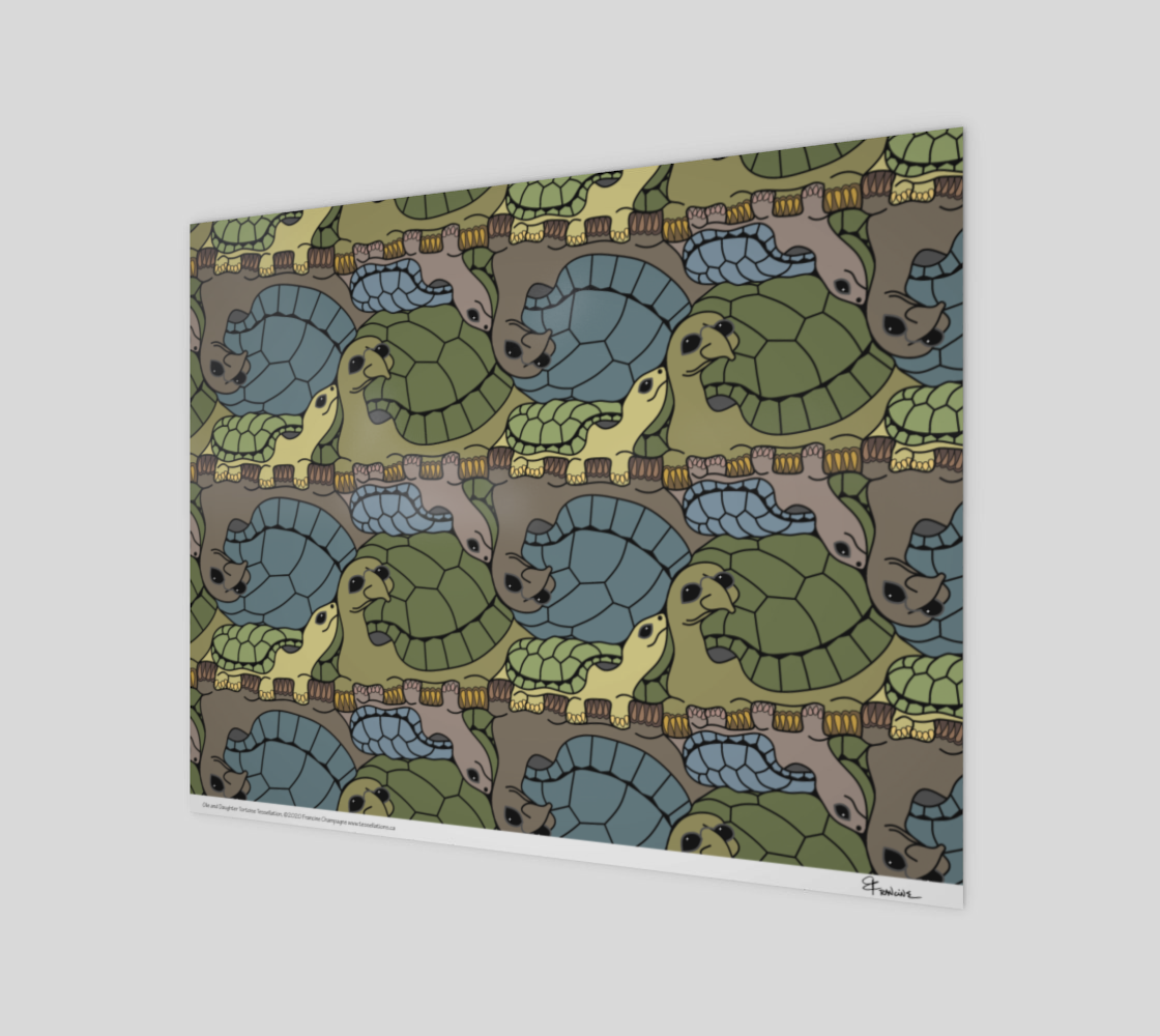 Olie the Tortoise and Daughter, a tessellation by Francine Champagne preview #1