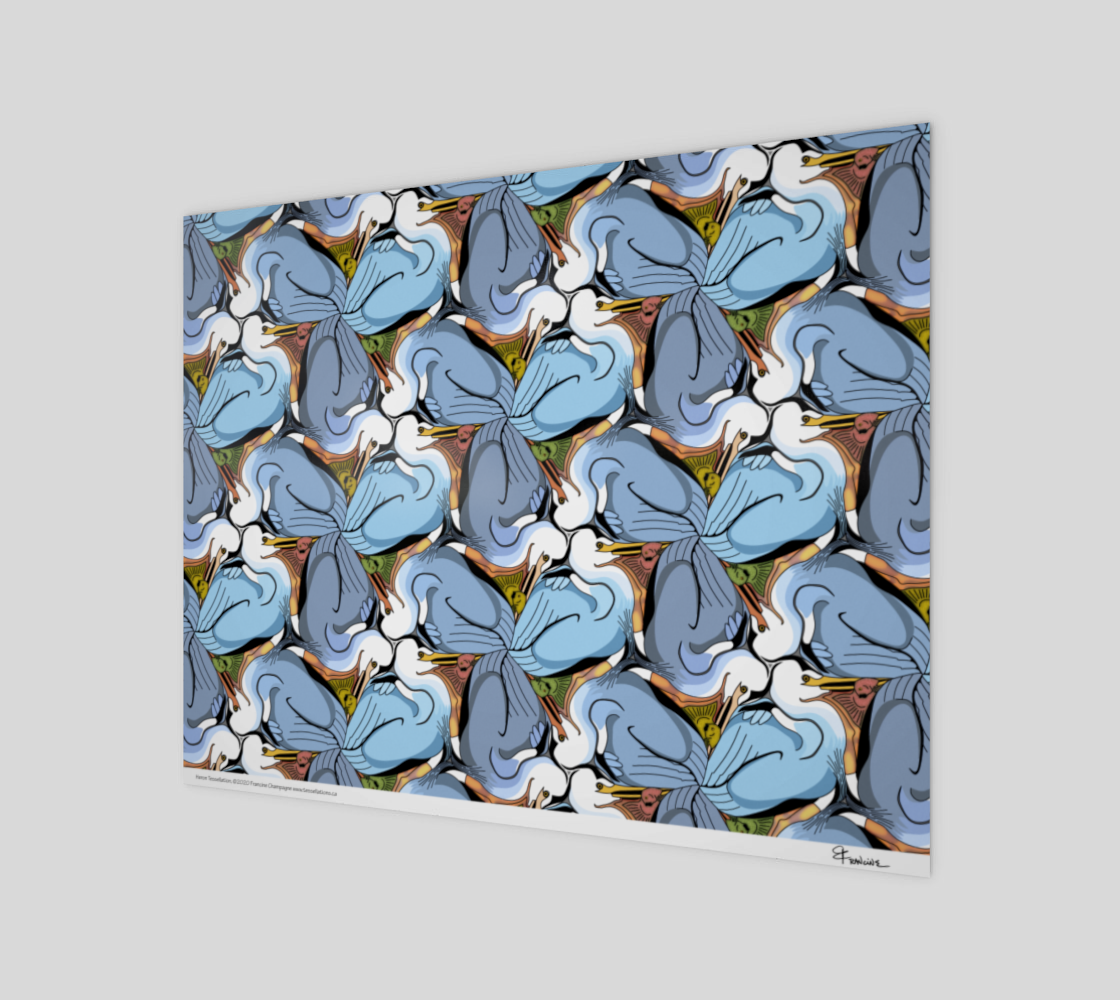 Great Blue Heron, a tessellation by Francine Champagne preview #1