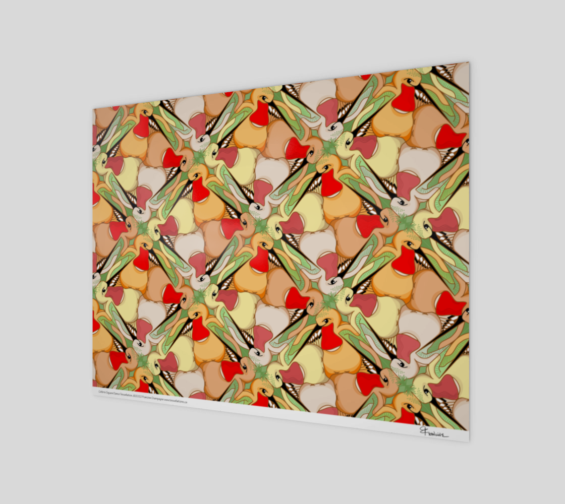 Hummingbird Square Dance, Danse des Colibris, a tessellation by Francine Champagne preview #1
